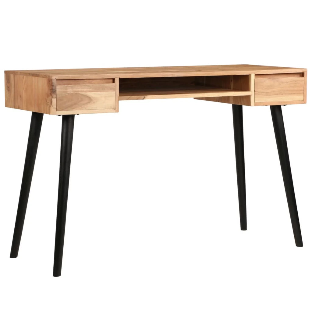 Acacia Wood Writing Table with 2 Drawers and 1 Shelf S470071