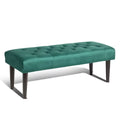 Green Velvet Upholstered Bench with Wooden Legs L853813