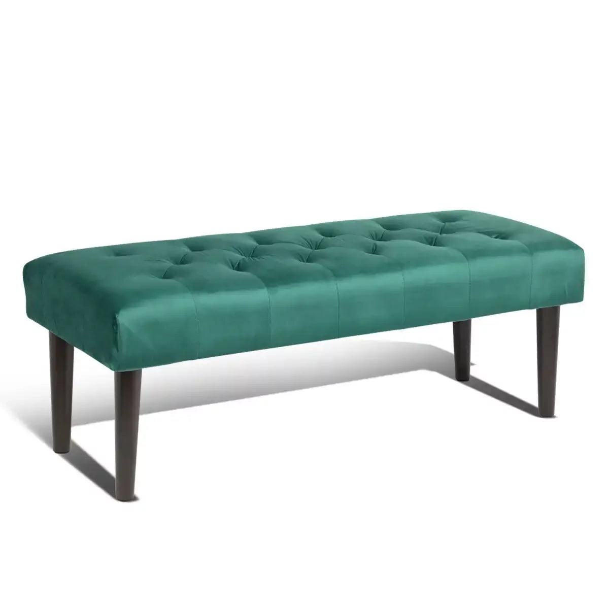 Green Velvet Upholstered Bench with Wooden Legs L853813