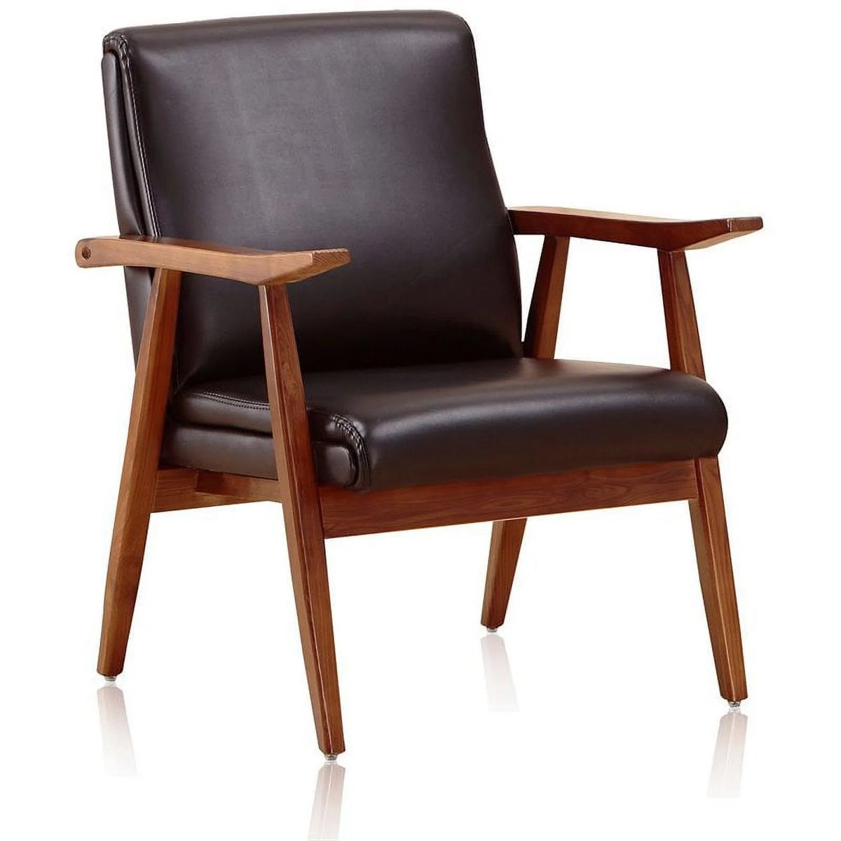 Black Faux Leather Accent Chair Q3603