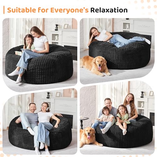 5FT Grey Memory Foam Bean Bag Chair with Plush Cover U432640