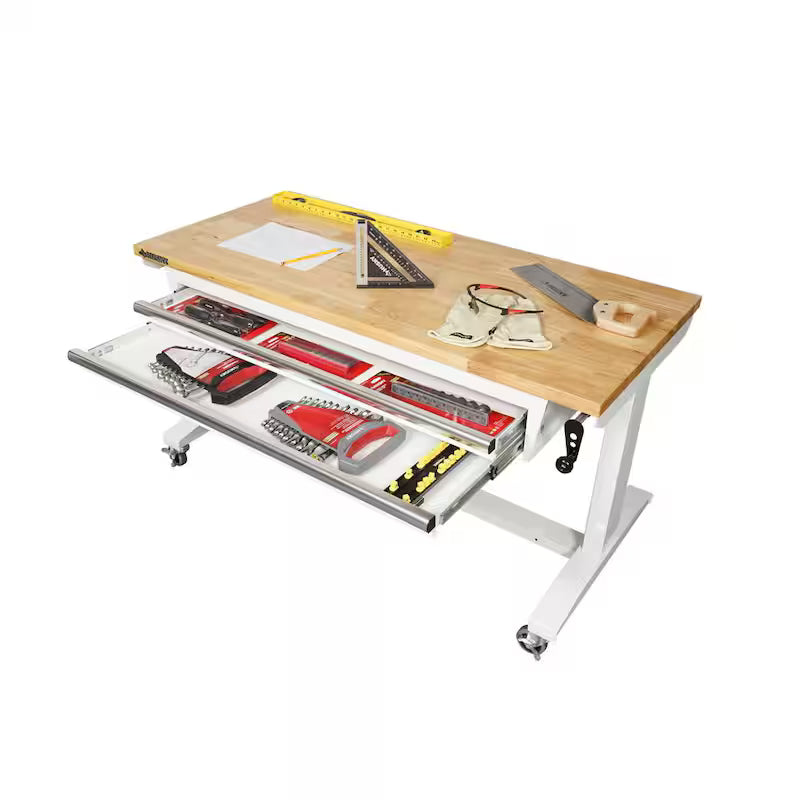 Adjustable Height Table, White N914674