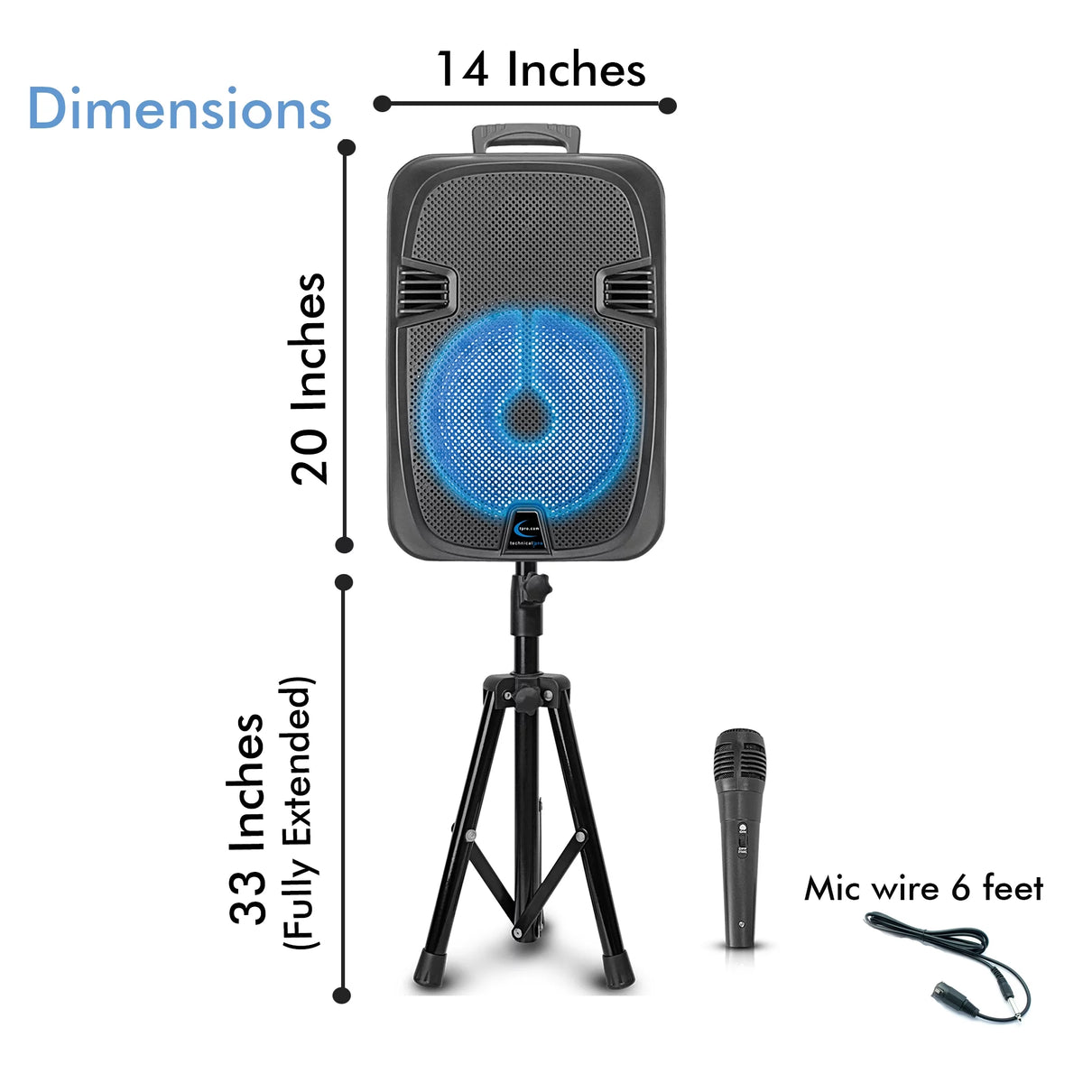 2000 Watts Rechargeable 12 Inch Bluetooth LED Speaker F708348