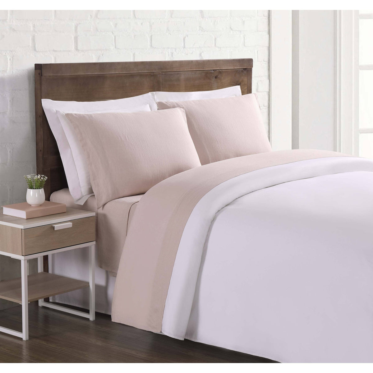 Blush Flax Linen California King Sheet Set U450343