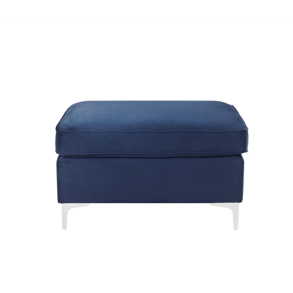 Blue Velvet Ottoman G8091