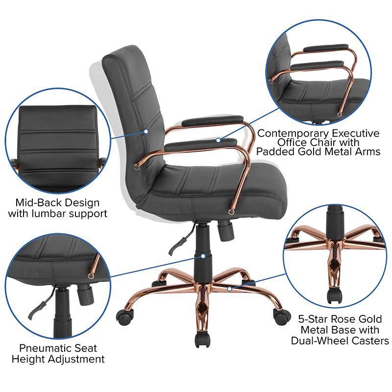 Black Leather Executive Swivel Office Chair J429
