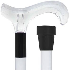 Clear Lucite Handle Walking Cane T37848
