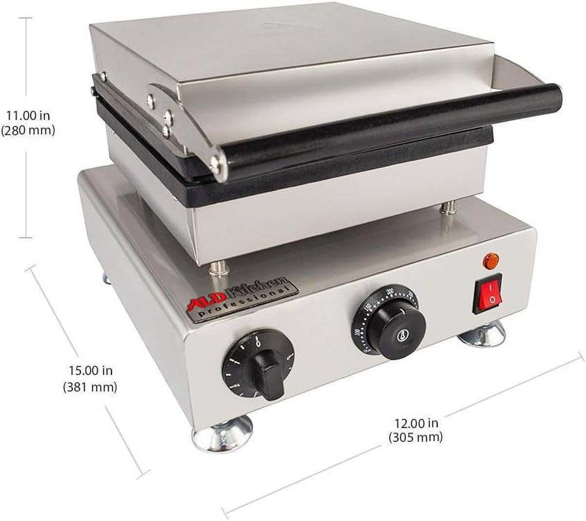 Belgian Waffle Maker, Stainless Steel Nonstick, 110V (4 X Squares) C861