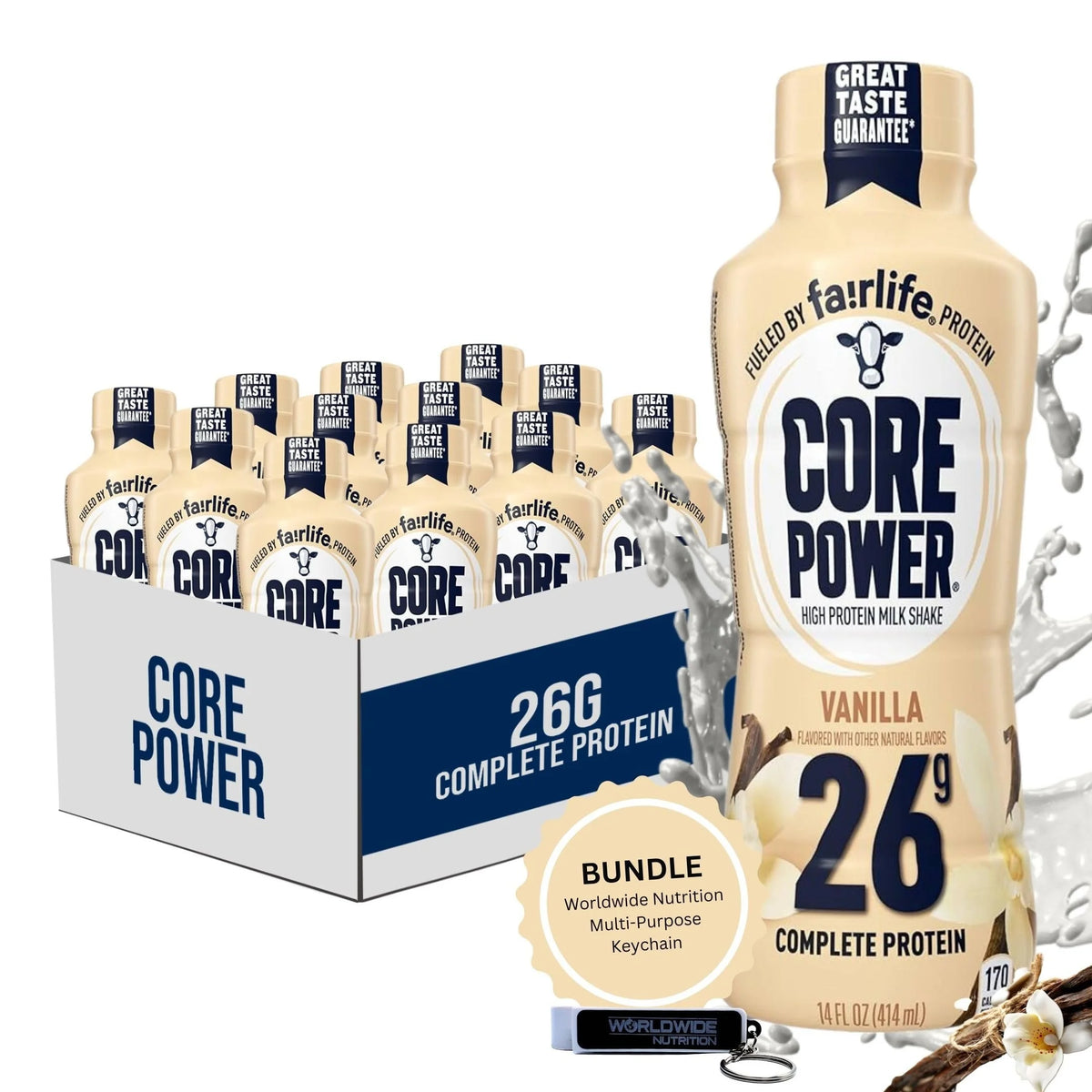 26g Protein Milk Shakes Vanilla 14 Fl Oz Pack of 12 S6157