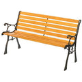 Wooden Outdoor Garden Bench with Steel Armrest & Legs U50125