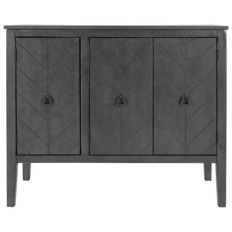 Grey Wooden Accent Storage Cabinet with Adjustable Shelf A5621