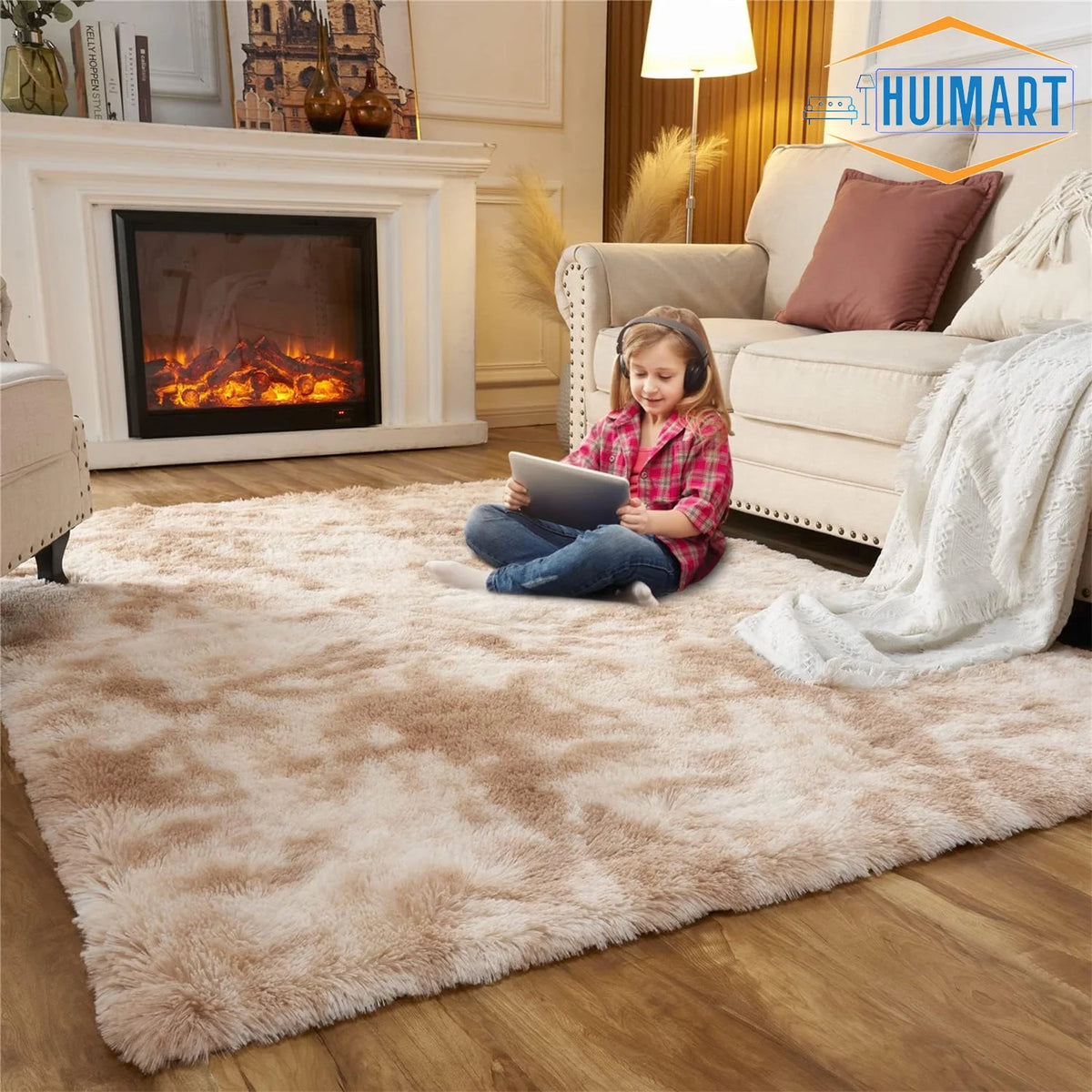 5 x 7 ft Charcoal Gray Shaggy Area Rug P78971