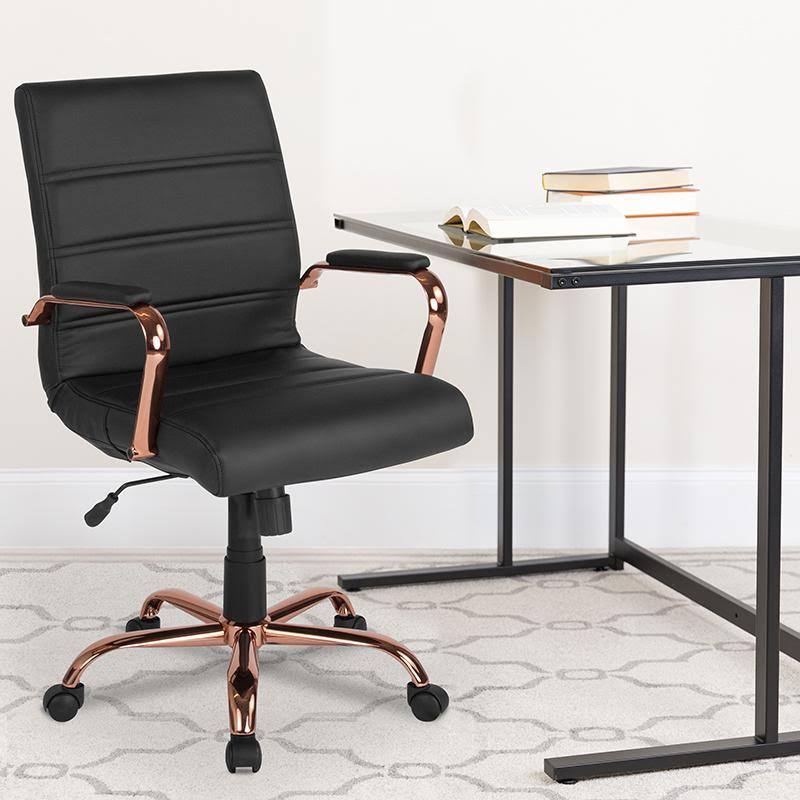 Black Leather Executive Swivel Office Chair J429