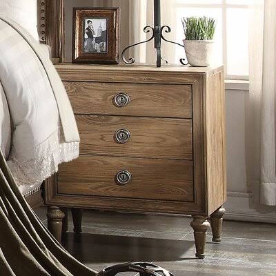 3-Drawer Nightstand in Brown K9747