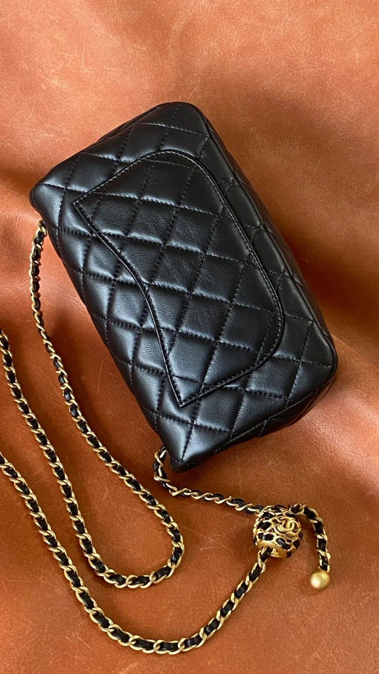 Black Mini Flap Bag M3172