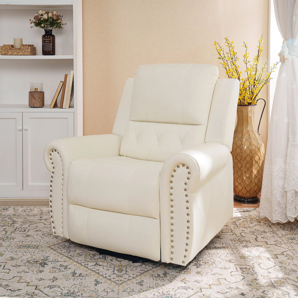 Oversized Leather Power Lift Recliner Chair with Footrest A302