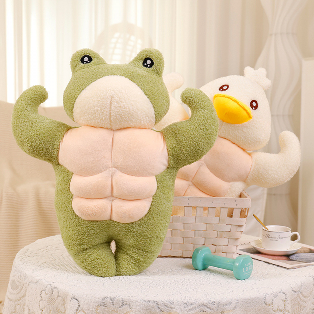 White 3D Muscular Duck Plush 21.6in B17400
