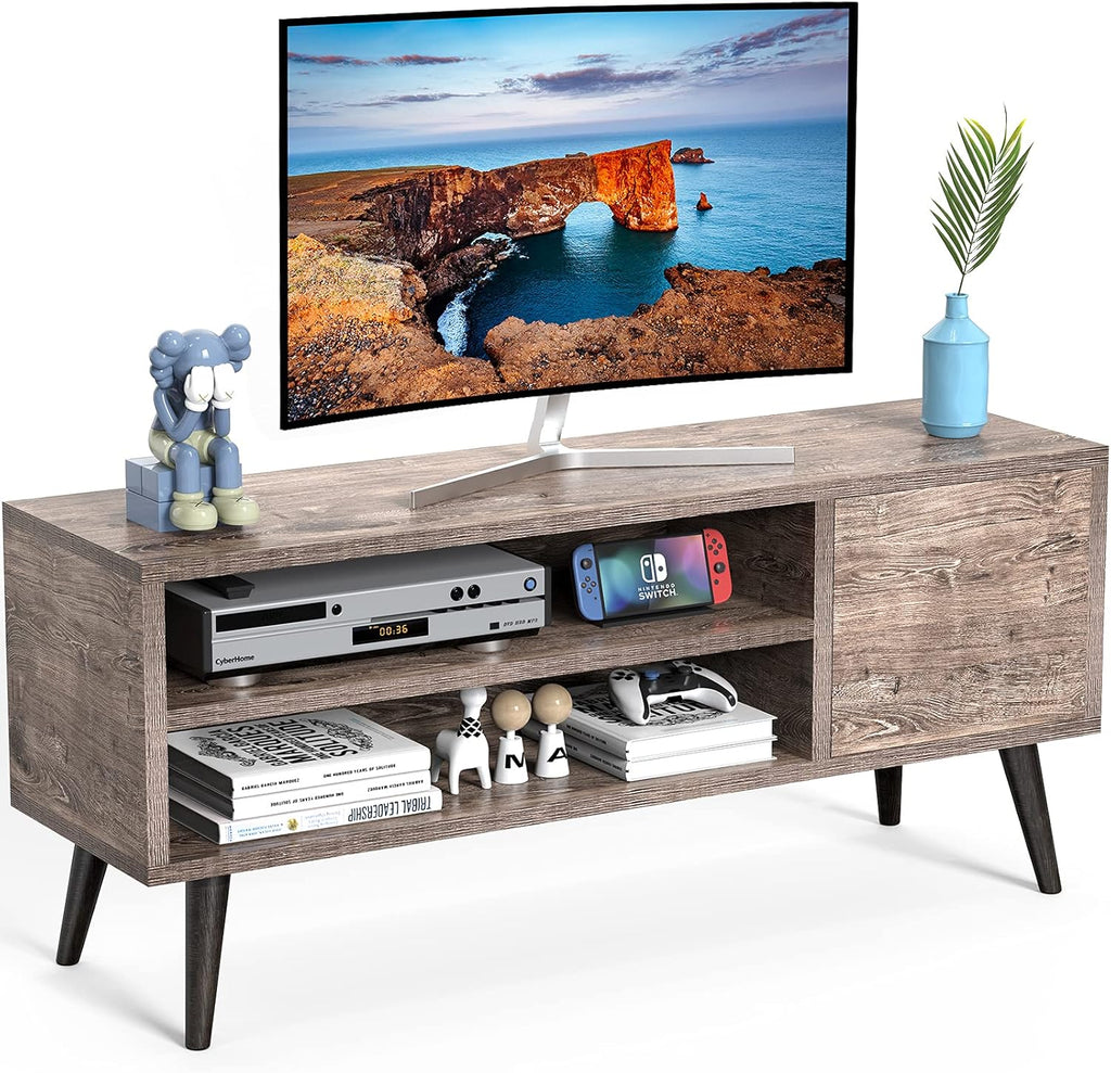 Retro Wood TV Console Table with Storage L64573