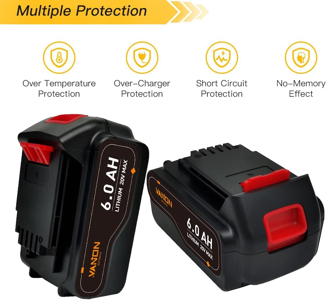 2Pack 6.0Ah 20V MAX Replacement Battery C921