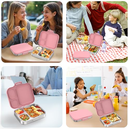 Stainless Steel 3-Compartment Leakproof Lunch Box P800