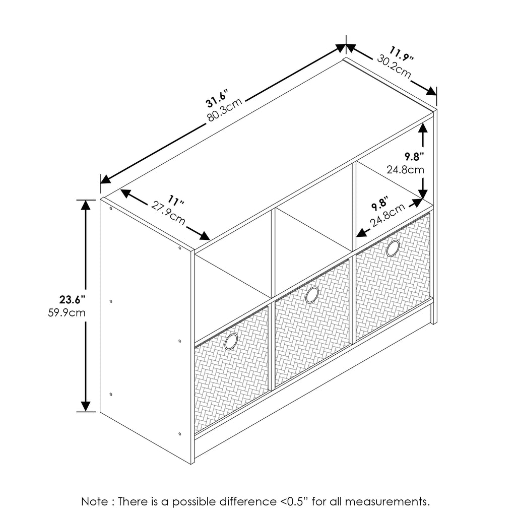 3x2 Bookcase Storage with Bins X907898