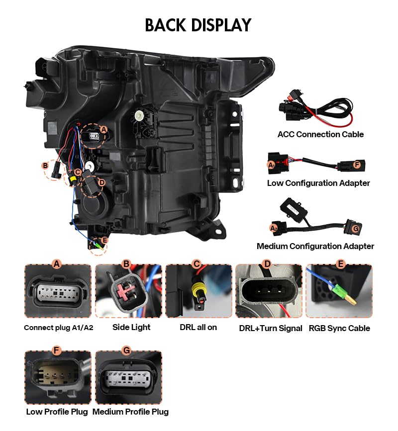 LED Headlights for F150 2021-2024 with Sequential Turn Signal E334