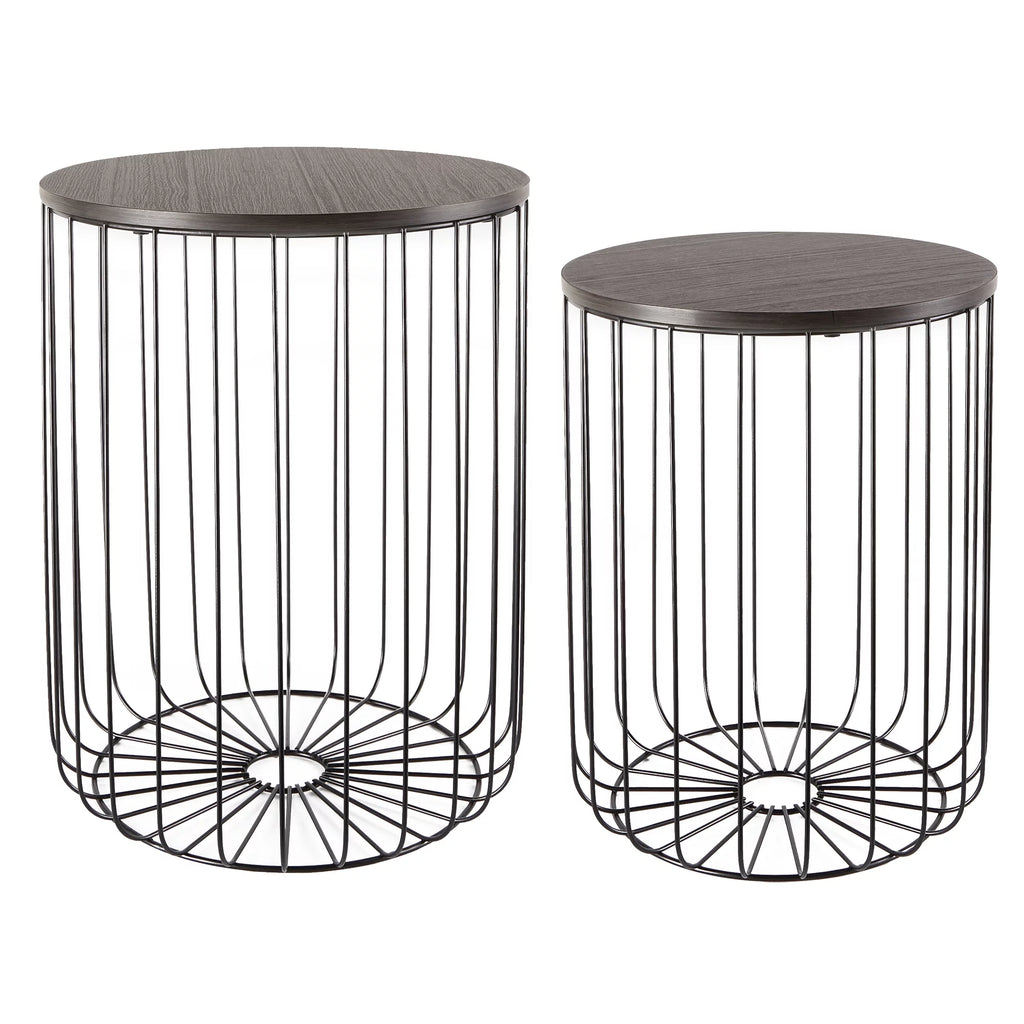 Set of 2 Walnut Finish Nesting Tables K968072