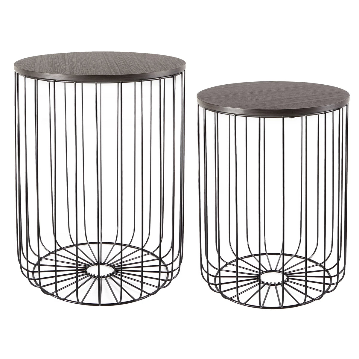 Set of 2 Walnut Finish Nesting Tables K968072