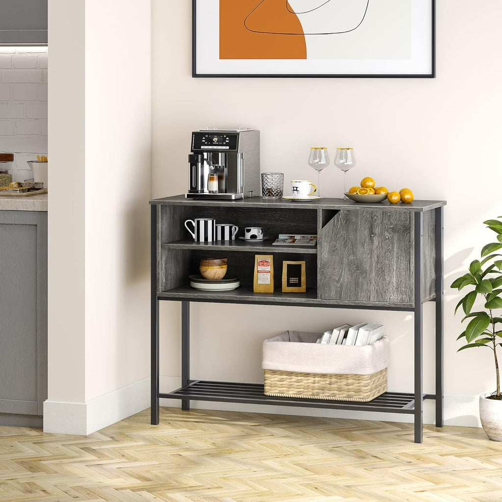 Black Kitchen Sideboard with Storage Buffet Cabinet Coffee Bar Console Table Z578