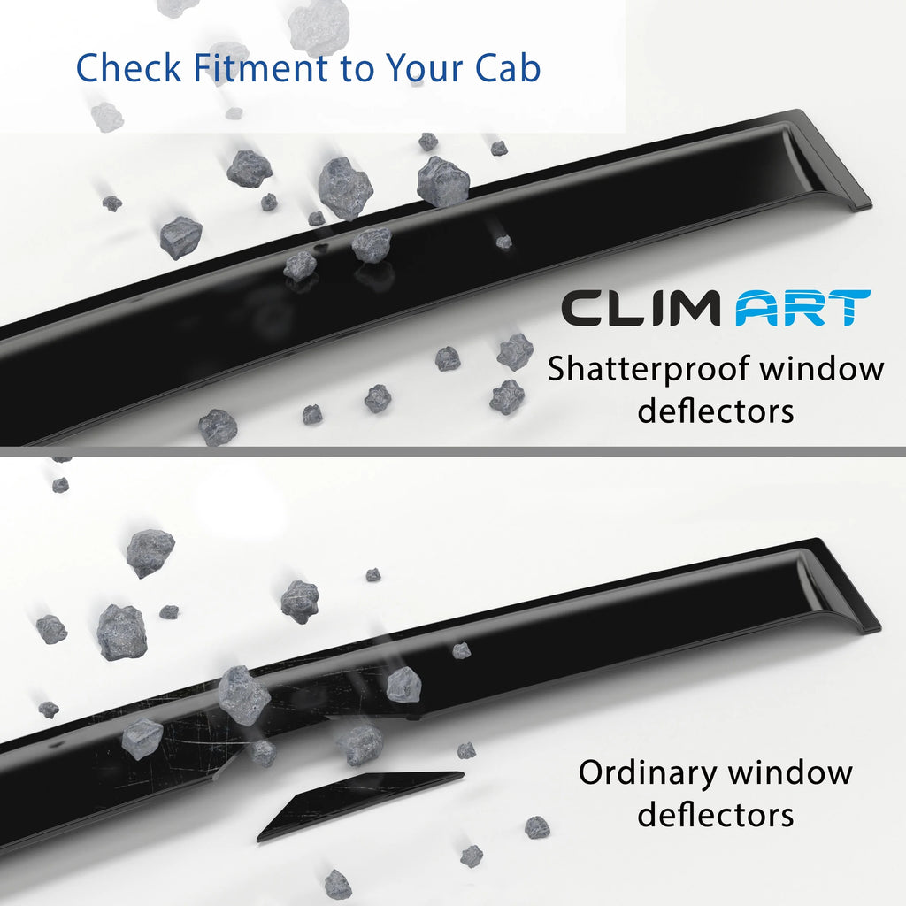 Rain Guards for Chevrolet Silverado 2014-2018 Crew Cab, Tape-on Window Deflectors, 4 pcs. W872637