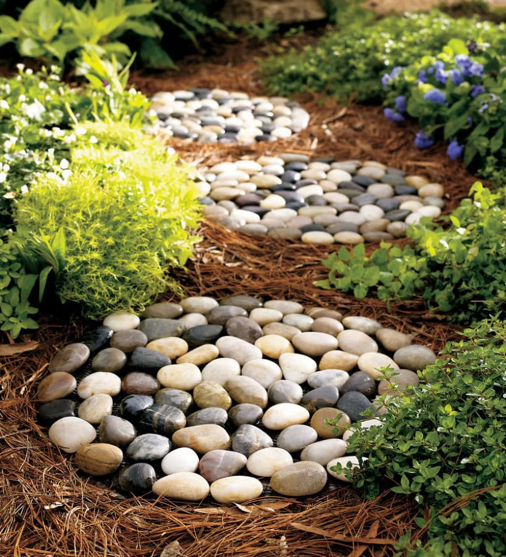 Set of 3 Natural River Rock Stepping Stones B99753