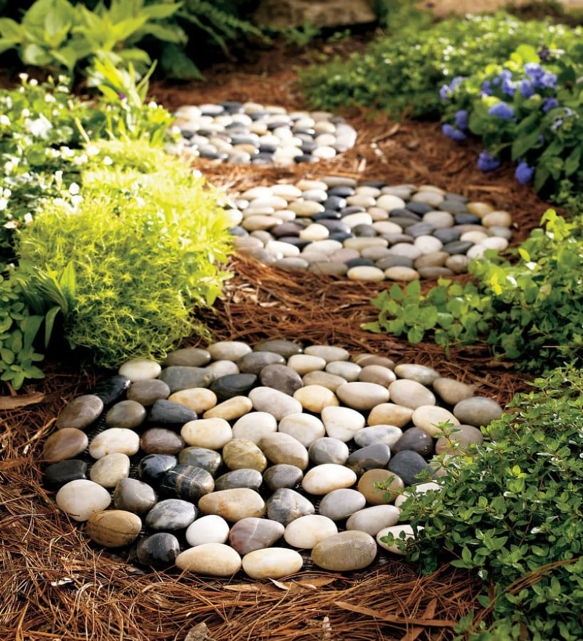 Set of 3 Natural River Rock Stepping Stones B99753