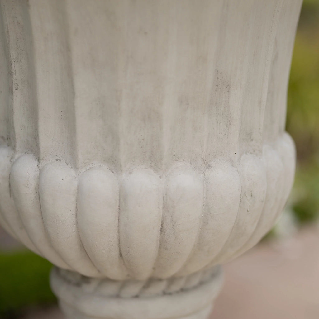 Antique White Concrete Urn Planter M215611