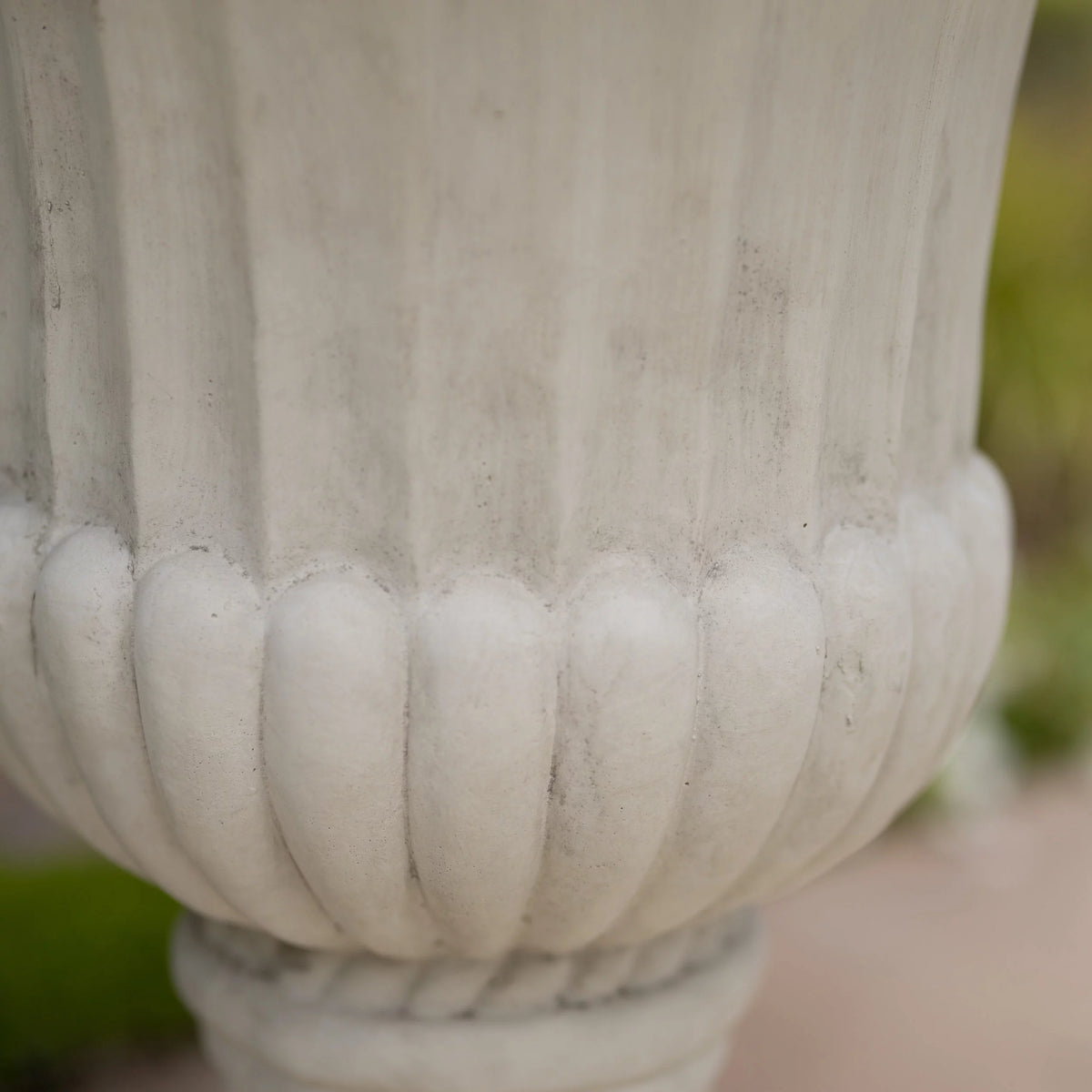 Antique White Concrete Urn Planter M215611
