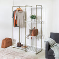 Freestanding Open Metal Closet Wardrobe with 4 Shelves C904652