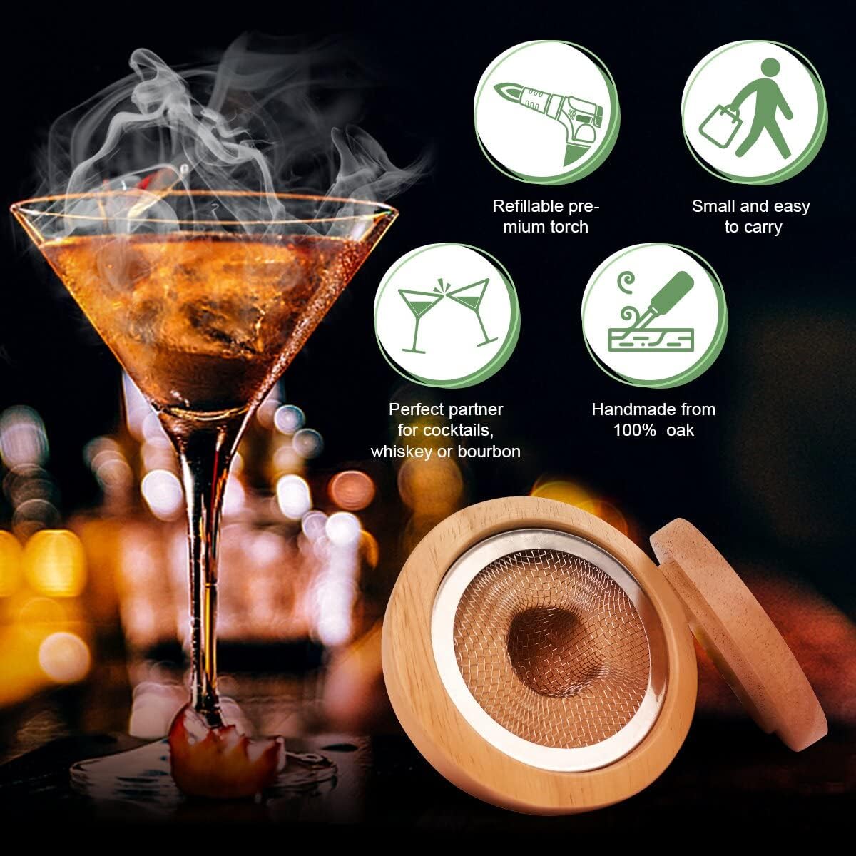 Cocktail Smoker Kit with Torch & 4 Flavors of Wood Chips, Pack of 2 K5448