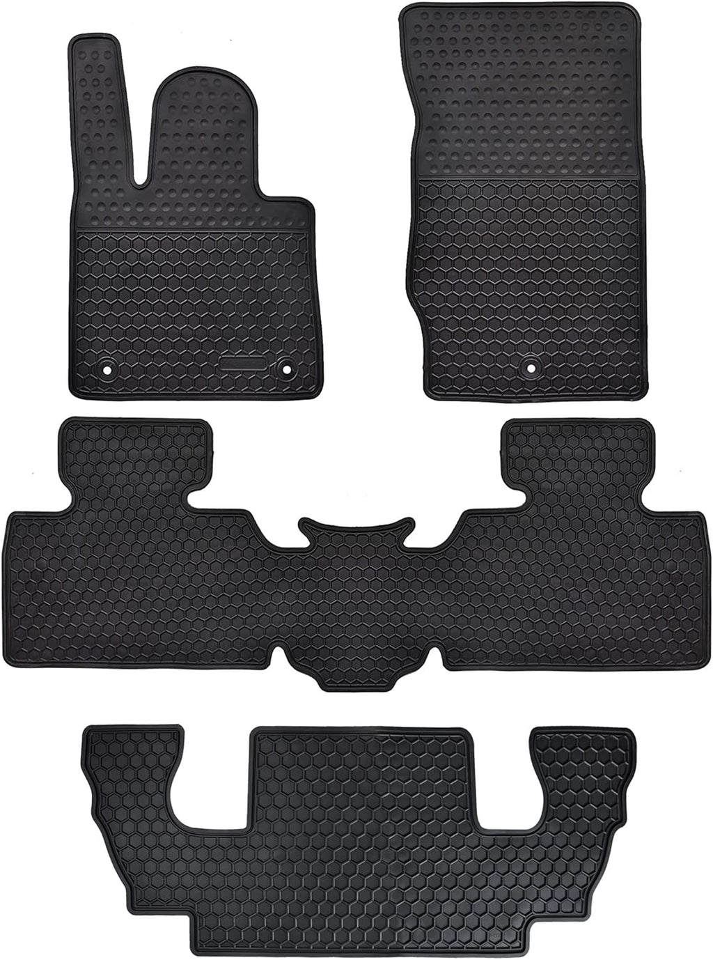 Black 3 Rows Rubber Car Floor Mats R669313