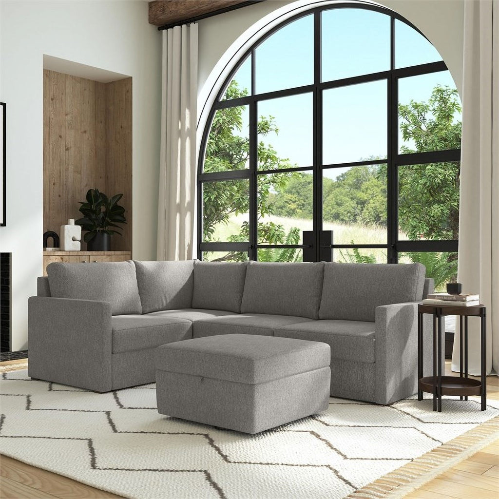 Gray 4 Seat Sectional with Performance Fabric H8137