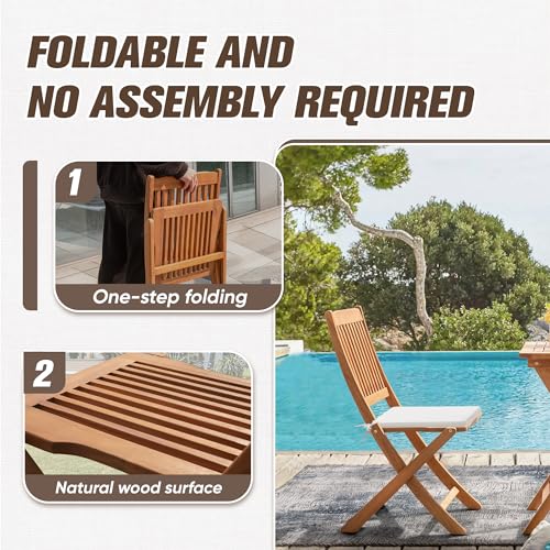 3 Piece Acacia Wood Folding Patio Bistro Set J49530