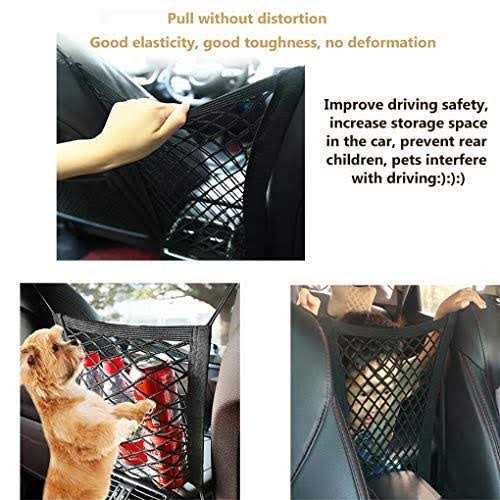 Dog Car Net Barrier with Mesh Organizer Storage Bag P755974