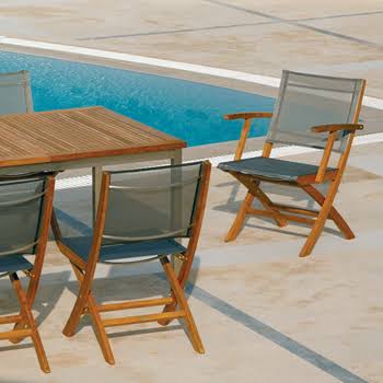 Teak Folding Sling Armchair Q102961