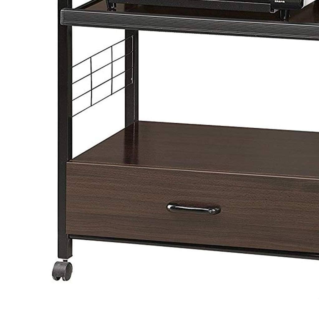 Black Kitchen Cart with Microwave Shelf I356501