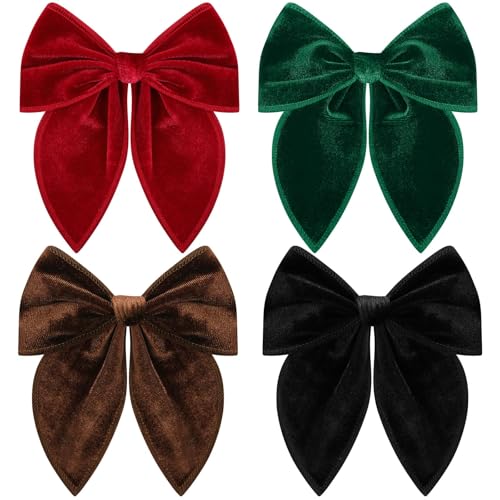 4 Pcs Velvet Hair Bows O396491
