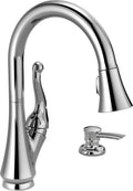 Single Handle Pull-Down Kitchen Faucet with Soap Dispenser Chrome D340