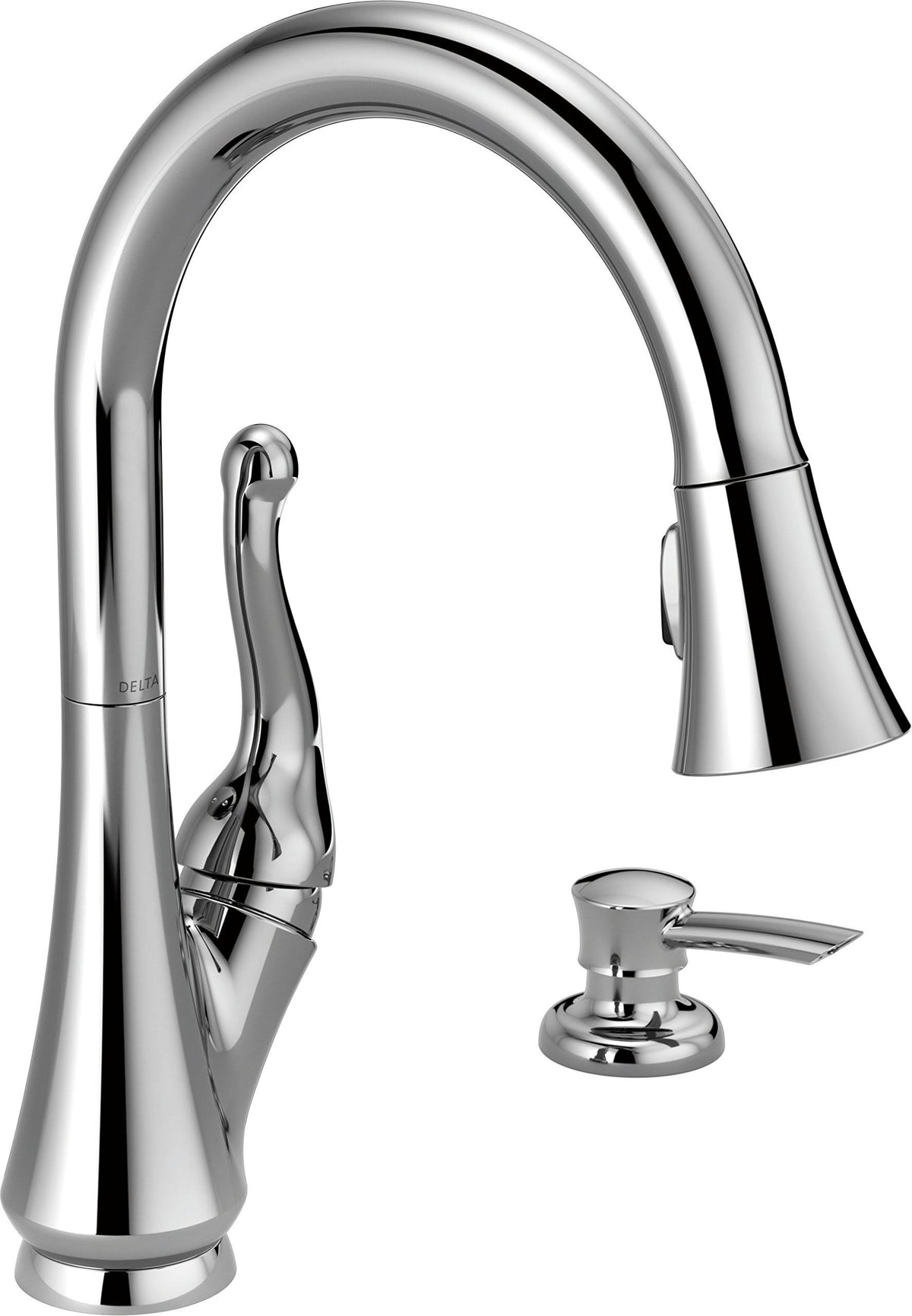 Single Handle Pull-Down Kitchen Faucet with Soap Dispenser Chrome D340