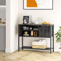 Black Kitchen Sideboard with Storage Buffet Cabinet Coffee Bar Console Table Z578