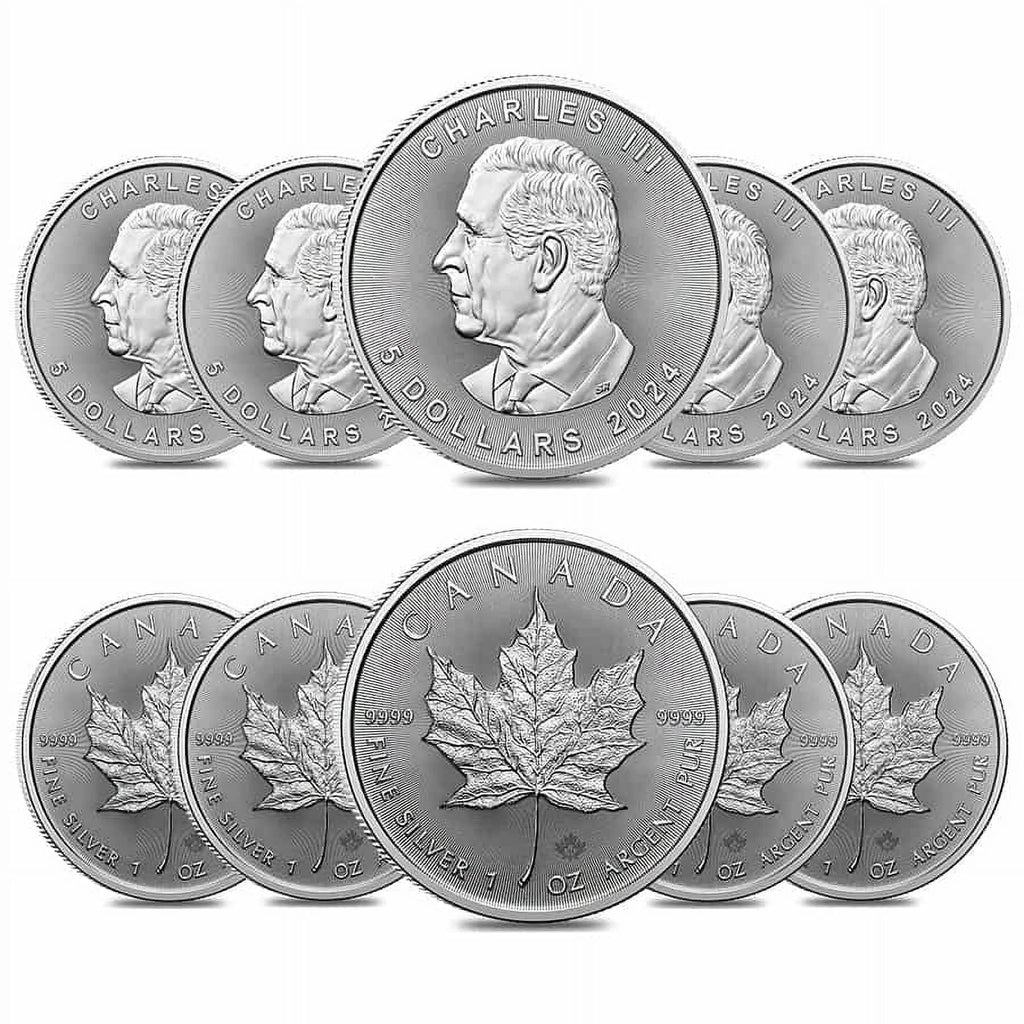 10 1 oz Canadian Silver Maple Leaf Coin J96254