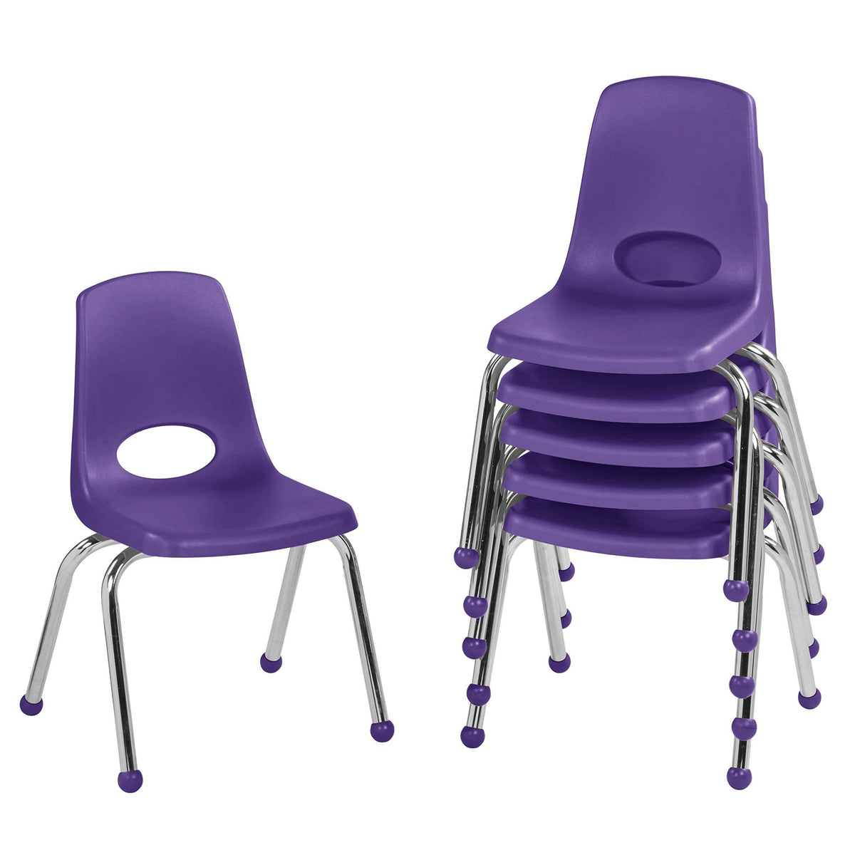 14in Stack Chair 6-Pack Purple O650