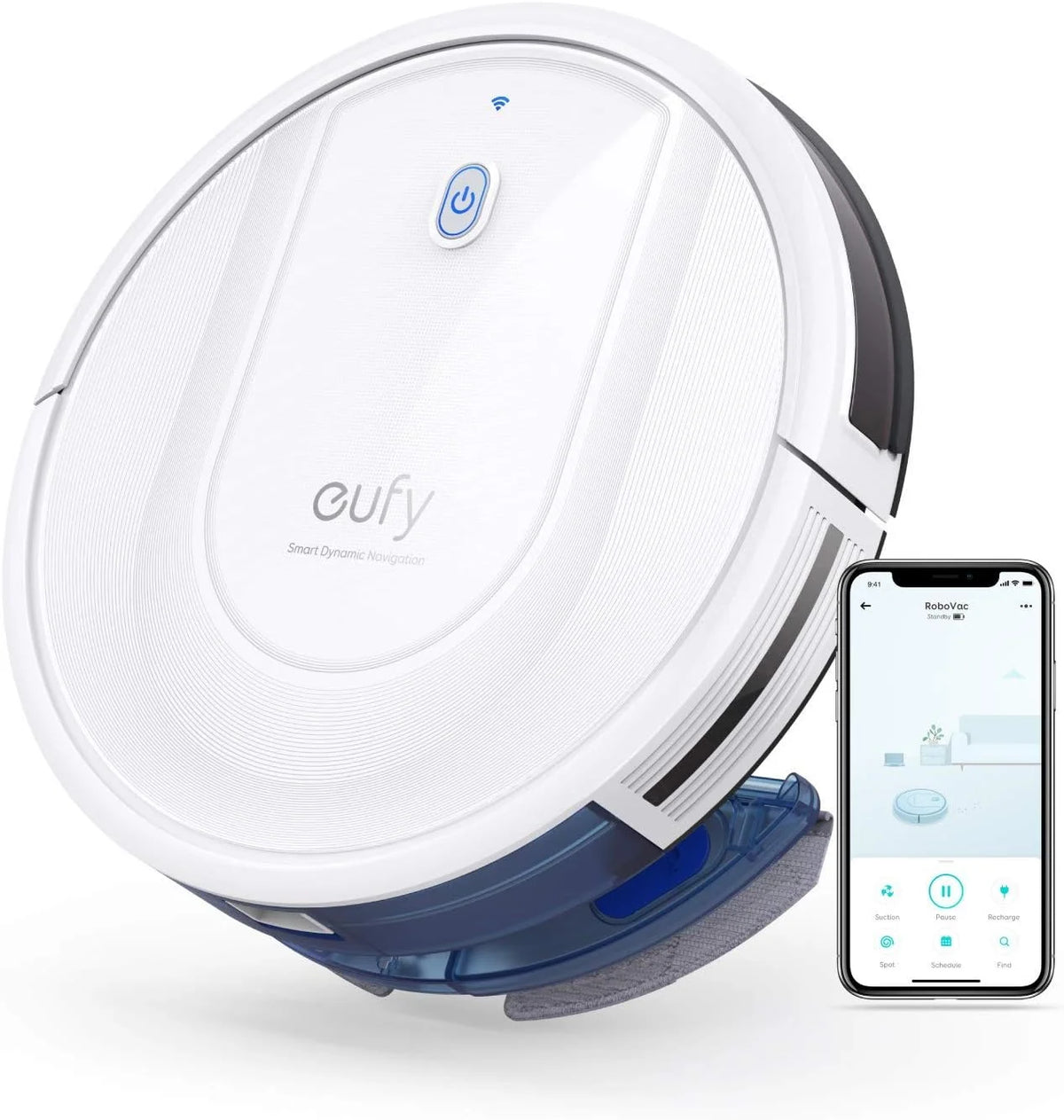 Robotic Vacuum Cleaner 2-in-1 Sweep, mop -WHITE E18988