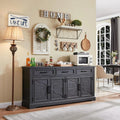 Black 3 Drawer 4 Door Sideboard Storage Cabinet U116030